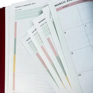 A5 Aangepaste Hardcover Dagelijkse Planner Afdrukken Aangepaste Ontwerp Agenda Organisator Notebook Planner 2024