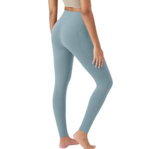 Leggings de sport pour femmes, coupe sculptante, taille haute, extensibles, pour la course à pied, l'entraînement, les activités sportives, avec poche latérale - Product Image 3