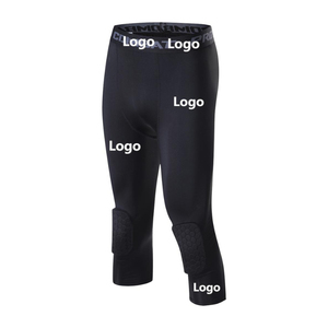 Pantalones de compresión para baloncesto para hombre con rodilleras de panal, anticolisión, para correr, deporte, fitness, entrenamiento, leggings 3/4 - Product Image 2