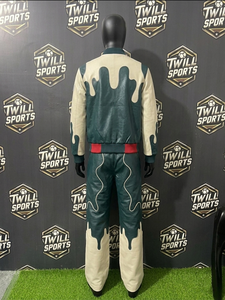 Fashion Streetwear Premium Genuine Leather Winter Hooded Plus Breathable Tracksuit Set Luxury Leather Jacket <b>Trouser</b> Tracksuit - Product Image 3