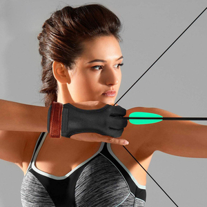 Guantes Profesionales para Tiro con Arco |   Puntas de los Dedos de Cuero Vacuno de Liberación Suave |   Fabricante al por Mayor - Product Image 3