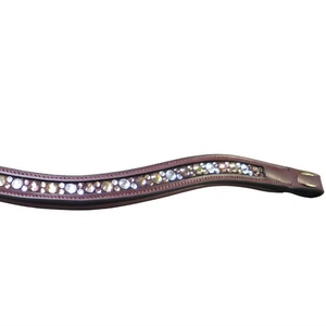 Bride d'équitation en cuir rembourré et courbé avec strass, durable, personnalisable en couleur et logo - Product Image 3