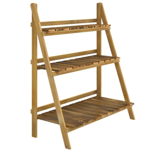 Support de plantes en bois pour l'intérieur et l'extérieur, étagère de présentation de pots de fleurs, organisateur peu encombrant pour jardin, balcon, décoration de la maison - Product Image 2