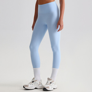 เลกกิ้งวิ่งเอวสูงสำหรับผู้หญิง ผ้ายืดสี่ทิศทาง ผลิตจากสแปนเด็กซ์/ไนลอน ไร้ตะเข็บด้านหน้า ผ้าริบเนื้อแน่น 1 ชิ้น สำหรับออกกำลังกาย - Product Image 6