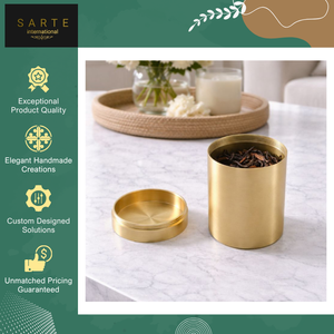 Boîte à thé en laiton de luxe artisanale, fabriquée en Inde, écologique, moderne, pour la décoration de la maison et de la cuisine, avec un joint hermétique - Product Image 3