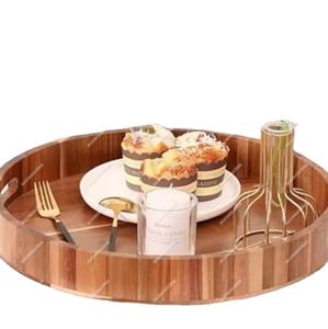 Bandeja de bambú para servir para cena, té, pan, desayuno, bandeja ecológica de madera, bandejas de comida rápida para bares y restaurantes - Product Image 1