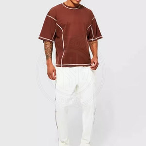 T-shirts oversize pour hommes 100% coton respirant, vêtements décontractés, tissu doux, style tendance - Product Image 2
