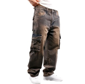 Anti-pilling New Design Reasonable Prices Of Custom Logo Casual wear Light Blue Men Cargo Jeans High Quality Multi <b>Pocket</b> Style - Product Image 4