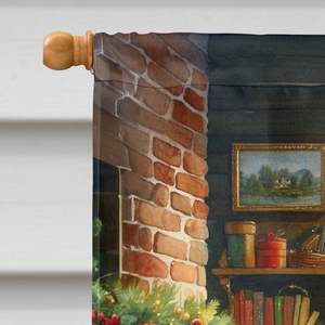 Setter irlandais père noël grand porche poteau décoratif cour bannière multicolore Polyester maison taille tenture murale illustration - Product Image 3