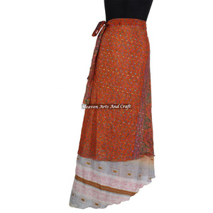 2026 Wholesale Long Beach Magic <b>Wrap</b> <b>Skirt</b> Pattern for Woman 2 Layer Reversible Magic Silk Saris <b>Wrap</b> Long <b>Skirt</b> Boho Maxi - Product Image 6