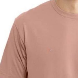 T-shirt Homme Rose Poudré Uni Col Rond Manches Courtes Coton Doux Décontracté Coupe Ample Respirant Été Streetwear Personnalisable Vente en Gros - Product Image 5