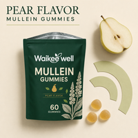 Gummies de feuilles de molène à marque privée pour la détoxification pulmonaire et le soutien respiratoire, saveur poire, végétaliennes, sans sucre, supplément OEM ODM