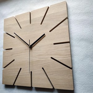 Reloj de pared cuadrado de roble, reloj de madera grande, 36 cm 14 pulgadas, estilo minimalista, moderno y silencioso - Product Image 3