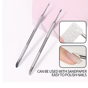 Soportes de Acero Redondeados con Bordes Grabados para Manicura, Eliminación de Piel Muerta, Preparación de Uñas, Set de Regalo Profesional - Product Image 4