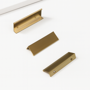 Premium Aluminum Alloy L Shape Edge <b>Pull</b> Handle Brushed <b>Gold</b> Modern Kitchen Cabinet Wardrobe Nightstands Bathroom Furniture <b>Pull</b> - Product Image 1
