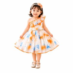 Robe de princesse pêche en tulle doux pour filles, idéale pour anniversaire, mariage et occasions spéciales – Nouvelle collection en promotion - Product Image 4