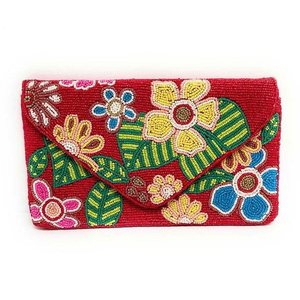 Bolso de Mano Artesanal Indio de Lujo, Informal, para Uso Diario, con Cuentas de Vidrio Coloridas y Asa de Baguette, Accesorio de Moda Duradero con Cristales Artísticos - Product Image 1