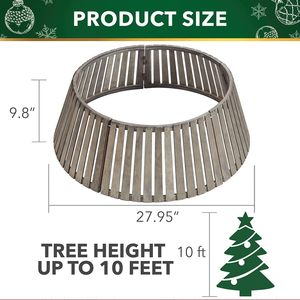 Base de Madera Rústica para Árbol de Navidad, Color Gris Natural, para Decoración Navideña del Hogar, Venta al por Mayor - Product Image 2