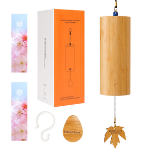 Piccoli campanelli a vento di bambù fatti a mano <span class=keywords><strong>fagotto</strong></span> decorazioni in legno calmante toni profondi naturali bel <span class=keywords><strong>suono</strong></span> per uso domestico regalo - Product Image 2