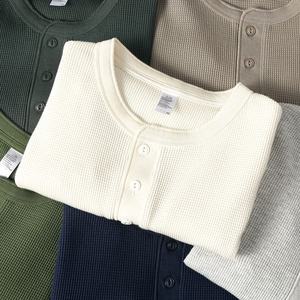 <b>Men's</b> Long Sleeve Thermal <b>Henley</b> <b>Shirt</b> Waffle Knit Casual Crew Neck Top Solid Color 2026 - Product Image 4