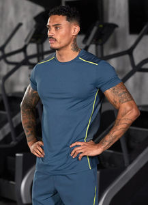 Custom Logo Printed 100% Cotton Knitted Breathable Quick Dry Men's Gym Fitness <b>Long</b> Loose Fit T-Shirt High Quality - Product Image 2