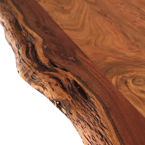 Mesa de comedor moderna rústica hecha a mano de acacia para 6-8 personas, con tablero de madera maciza con borde natural y patas plegables de metal, para cocina y hogar. - Product Image 6