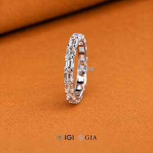 <b>Emerald</b> Cut Diamond Eternity <b>Band</b>, 2.24 TW <b>Emerald</b> Cut Lab Grown Diamond Wedding <b>Band</b>, Matching Stackable <b>Band</b>, Anniversary <b>Ring</b> - Product Image 4