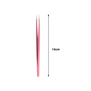 Pince à épiler en acier inoxydable avec logo personnalisé, pointe fine et lisse, antistatique, durable, 10 mm de longueur, pour cils - Product Image 2