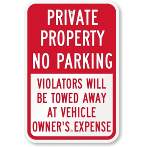 CIFbuy Segnale in Metallo Durevole 'Proibito Parcheggiare' per Proprietà Privata, Cartello di Avvertimento Stradale per Esterni con TikTok per Servizio Ritiro Temu - Product Image 1