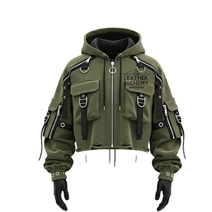 Sudadera con capucha corta para hombre, estilo oversize, informal, para uso diario y ropa de moda. - Product Image 1