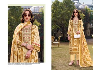 Salwar Kameez de Algodón Puro para Mujer, Estampados Digitales Exclusivos, Bordado Pesado, Estilo Moderno, Corte Regular, para Bodas y Ocasiones Especiales - Product Image 1