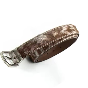 Cinturones de Cuero con Pelo de Vaca para Hombre |   Cinturones de Cuero Genuino Personalizados de Lujo |   Fabricante de Cinturones con Estampado Animal a la Moda - Product Image 4