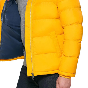 Men's Hooded Polyester Puffer Jacket 100% Nylon Insulated <b>Waterproof</b> Windproof <b>Warm</b> Outerwear Front Custom Bulk Collection - Product Image 4