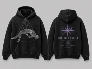 เสื้อฮู้ดดี้โอเวอร์ไซส์ Mind Over Matter สำหรับทุกเพศ ผลิตจากผ้าฝ้ายฟลีซ 100% พร้อมกระเป๋า  รักษ์โลก ระบายอากาศได้ดี สไตล์วินเทจสำหรับฤดูหนาว - Product Image 2