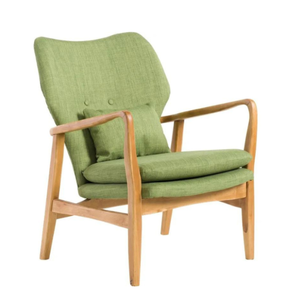 Modern Wooden Accent Chair Upholstered Lounge <b>Armchair</b> Green Leisure Seat for Garden Patio Living Room - Product Image 1
