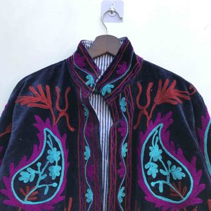 Suzani เสื้อแจ็กเก็ตแขนยาวปักลายดอกไม้, ชุดเดรสผ้าฝ้าย - Product Image 4