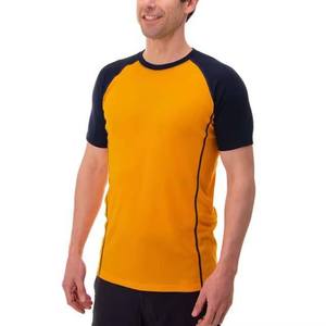 เสื้อยืดคอกลมสีเหลืองดำสำหรับผู้ชาย ทรงเข้ารูป แห้งเร็ว สปอร์ต ผ้าถัก โพลีเอสเตอร์ 100% สีพื้น - Product Image 2