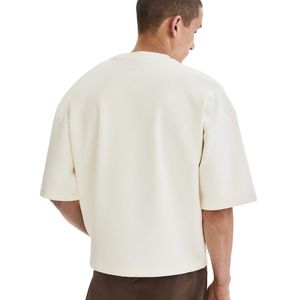 T-shirt pour homme coupe ample, tissu extensible premium, col rond, streetwear décontracté, léger, fabricant OEM ODM personnalisé - Product Image 2