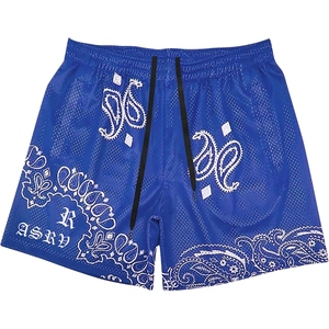 Shorts de basket-ball pour hommes en maille à motif paisley, inspirés des bandanas, respirants, pour la salle de sport et l'entraînement estival - Product Image 3