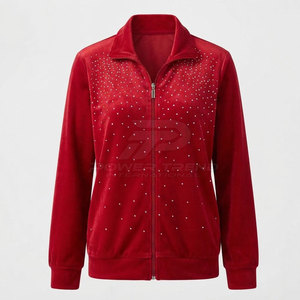 Long Sleeve <b>Jacket</b> High Waist Pants Women <b>Rhinestone</b> Velvet Winter Set Sparkly Matching Outfit for Party Daily Wear Breathable - Product Image 5