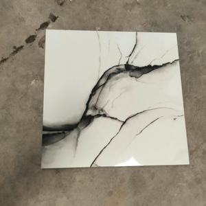 Carreaux de sol/mur en porcelaine brillante de haute qualité 600x600mm, aspect marbre, pour immeubles de bureaux, antidérapants et antibactériens - Product Image 2