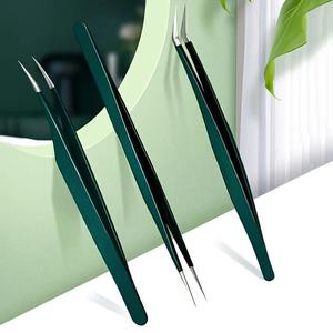 Juego de Pinzas para Cejas de Acero Inoxidable, Herramientas de Maquillaje para Remover Pestañas, Duraderas, Antioxidantes, Pinzas para Injerto - Product Image 1