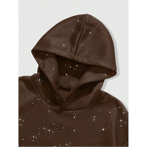 Sweat-shirt à capuche oversize pour homme, pull en molleton unisexe avec poche, imprimé à pois décontracté, haut d'automne, sweats à capuche personnalisés OEM - Product Image 4