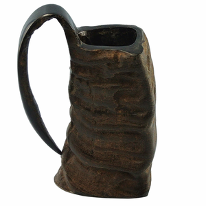 Jarra de Cuerno Natural Hecha a Mano, Jarra Medieval Tallada para Beber con Asa - Product Image 3