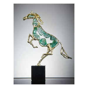 Contemporary <b>Metal</b> Horse Sculpture Artistic Tabletop Decor for Living Room Housewarming Gift - Product Image 2