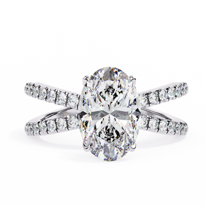 Anillo de Compromiso de Moissanita con Corte Ovalado, Color Oro Blanco, Anillo Solitario para Mujer, Regalo de Boda o Fiesta - Product Image 5