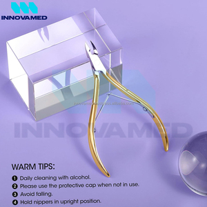 Wholesale Rate Own Logo OEM Manicure Pedicure Tools Curved Stainless Steel Cuticle Nippers Gold Finish Best Supplier - Product Image 6