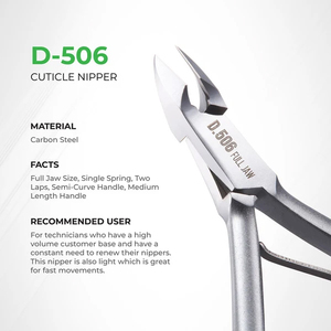 D-506 Alicates para Cutículas de Manicura, Pulido Espejo, Acero Inoxidable Japonés, Alicates de Manicura con Resorte Único de Doble Vuelta - Product Image 2