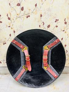 22 Inch <b>Black</b> & <b>Gold</b> Finish Medieval <b>Decorative</b> Shield|Engraved Steel Wall Shield|Antique Warrior & Viking Style Display Shield - Product Image 3