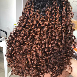 100% vietnamien Pixel Curl Ombre perruque cuivre couleur haute qualité 100% cheveux humains - Product Image 6